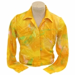 Chi-Chi Rodriguezs Personal Tori Richard Honolulu Polyester Tangerine with Streaks Long Sleeve Size 14 Shirt 