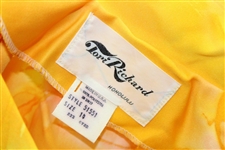 Chi-Chi Rodriguez's Personal Tori Richard Honolulu Polyester Tangerine with Streaks Long Sleeve Size 14 Shirt 