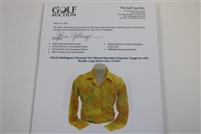 Chi-Chi Rodriguez's Personal Tori Richard Honolulu Polyester Tangerine with Streaks Long Sleeve Size 14 Shirt 