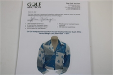 Chi-Chi Rodriguez's Personal Tori Richard Honolulu Polyester Blue & White Varioius Designs Long Sleeve Size 14 Shirt 