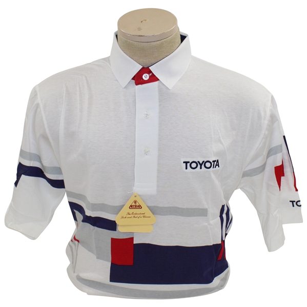 Chi-Chi Rodriguezs Personal Red, White, & Blue Antigua Size Medium Golf Shirt with Toyota Sponsor - Unused
