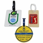 Chi-Chi Rodriguezs Personal Group of Three (3) Bag Tags - 1986 Senior PGA, 1983 Dorado, & Senior PGA Tour