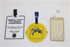 Chi-Chi Rodriguez's Personal Group of Three (3) Bag Tags - 1986 Senior PGA, 1983 Dorado, & Senior PGA Tour
