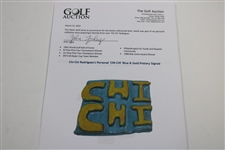 Chi-Chi Rodriguez's Personal 'CHI-CHI' Blue & Gold Pottery Signed
