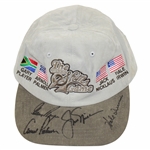 Big 3 Palmer, Nicklaus, & Player Plus Hale Irwin Signed Senior Skins Game Hat JSA ALOA