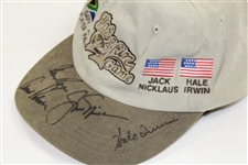 Big 3' Palmer, Nicklaus, & Player Plus Hale Irwin Signed Senior Skins Game Hat JSA ALOA