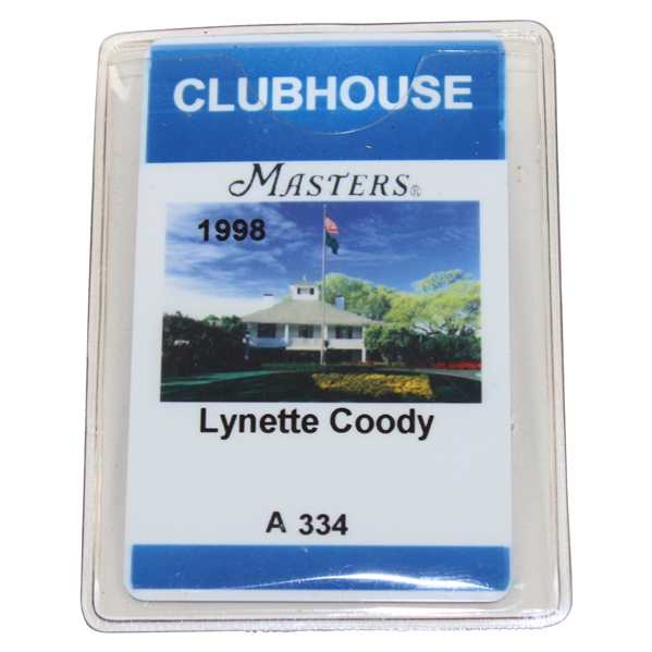 Charles Coodys Wife Lynette Coodys 1998 Masters Clubhouse Badge #A334