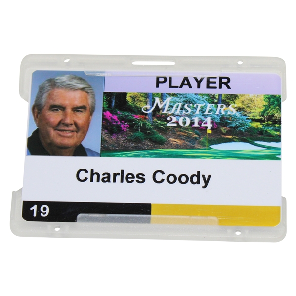 Charles Coodys 2014 Masters Tournament Player Badge/ID #19