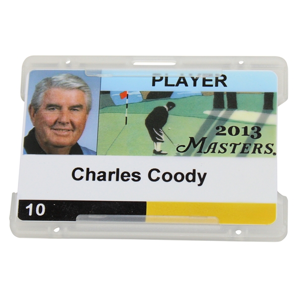 Charles Coodys 2013 Masters Tournament Player Badge/ID #10