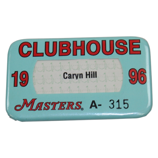 1996 Masters Tournament Clubhouse Badge #A-315 - Nick Faldos Third Win at Augusta