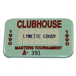 Charles Coodys Wife Lynette Coodys 1990 Masters Clubhouse Badge #A-391