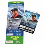 Tiger Woods Defending Champ 2008 Buick Invitational Ticket & Badge