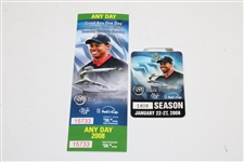 Tiger Woods Defending Champ 2008 Buick Invitational Ticket & Badge
