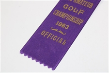 1963 Bing Crosby Pro-Amateur Golf Championship Officials Badge Ribbon - 22nd Annual