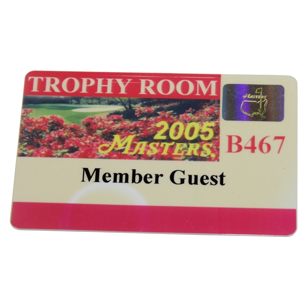 2005 Masters Tournament Member-Guest Trophy Room Badge #B467 - Tigers 4th Masters Win