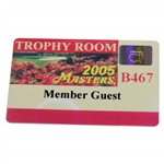 2005 Masters Tournament Member-Guest Trophy Room Badge #B467 - Tigers 4th Masters Win