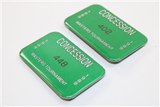 Pair of 1989 Masters Tournament Concession Badges - #402 & #448