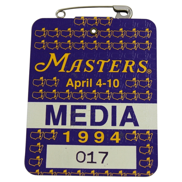 1994 Masters Tournament Media Badge #017