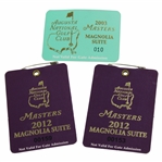 Three (3) Augusta National Golf Club Masters Magnolia Suite Badges - 2003 & 2012(x2)