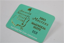 Three (3) Augusta National Golf Club Masters Magnolia Suite Badges - 2003 & 2012(x2)