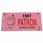 1997 Masters Tournament Patron Parking Permit #1623 - Tiger Woods First Green Jacket