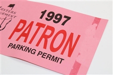 1997 Masters Tournament Patron Parking Permit #1623 - Tiger Woods' First Green Jacket