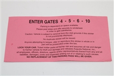 1997 Masters Tournament Patron Parking Permit #1623 - Tiger Woods' First Green Jacket