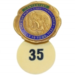 1932 USGA Amateur Public Links Contestant Badge With Celluloid Tag #35