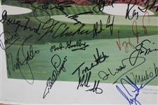 Thirty-Six (36) Masters Champions Signed 13th Hole At Augusta National Chilton Lithograph #591/1000 JSA ALOA