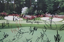 Thirty-Six (36) Masters Champions Signed 13th Hole At Augusta National Chilton Lithograph #591/1000 JSA ALOA