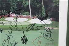 Thirty-Six (36) Masters Champions Signed 13th Hole At Augusta National Chilton Lithograph #591/1000 JSA ALOA