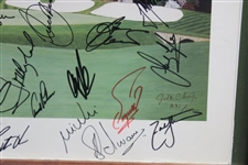 Thirty-Six (36) Masters Champions Signed 13th Hole At Augusta National Chilton Lithograph #591/1000 JSA ALOA