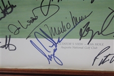 Thirty-Six (36) Masters Champions Signed 13th Hole At Augusta National Chilton Lithograph #591/1000 JSA ALOA