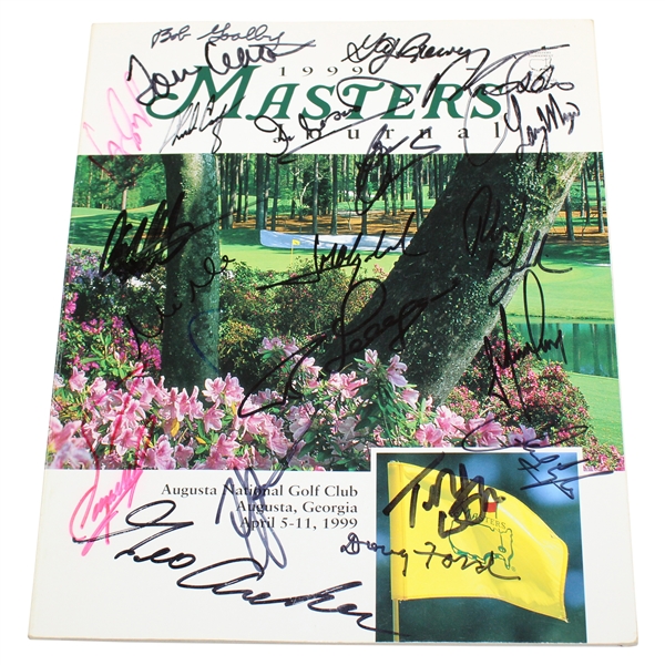 Twenty-One (21) Different Masters Champions Signed 1999 Masters Journal JSA ALOA