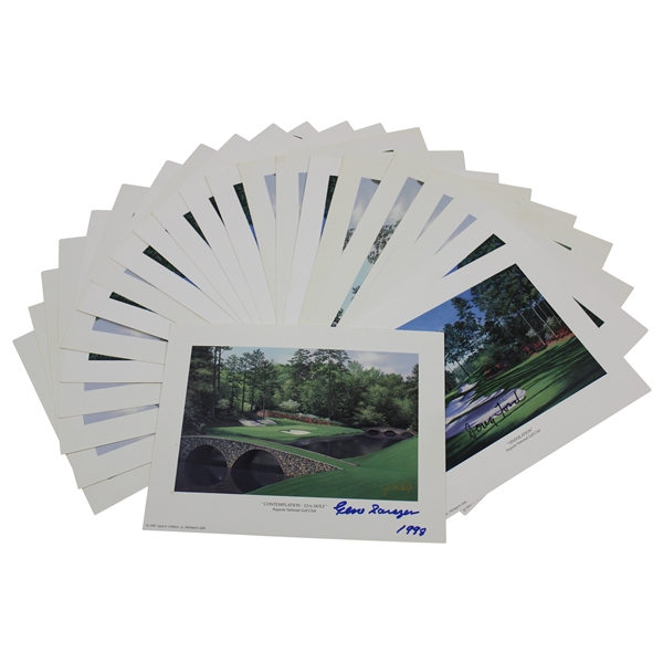 Twenty-Three (23) Masters Champs Signed Individual Jack Chilton Augusta National Lithographs JSA ALOA