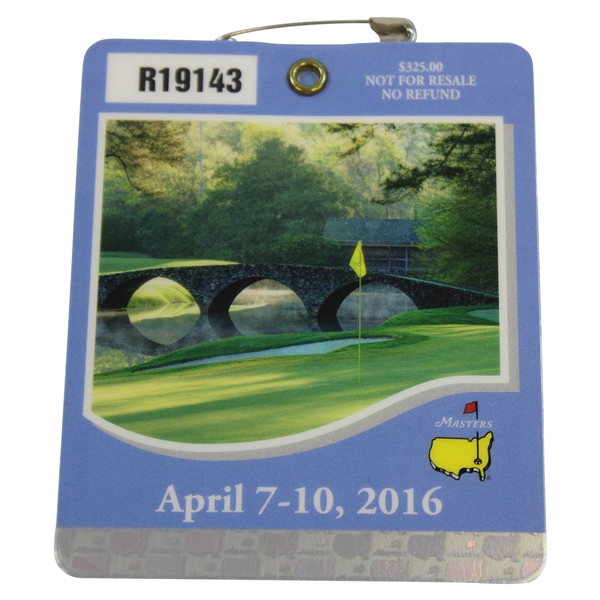 2016 Masters Tournament Series Badge #R19143 - Danny Willett Winner