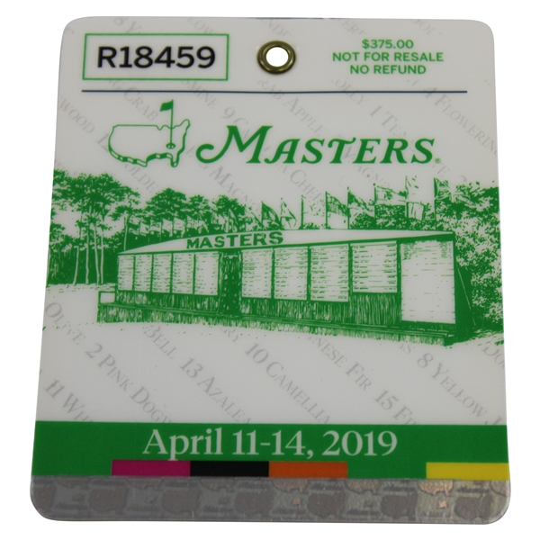 2019 Masters Tournament Series Badge #R18459 - Tiger Woods Winner