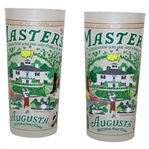 Box of Two (2) Masters Frosted Collage Glasses in Original Box