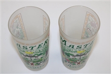 Box of Two (2) Masters Frosted Collage Glasses in Original Box