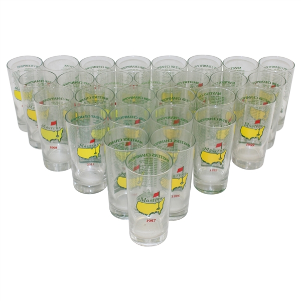 Complete 1987-2015 Run of Masters Tournament Commemorative Glasses