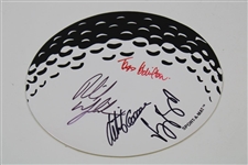Four (4) Multi-Signed Pga Golf Ball Placemats with Phil Vijay, Bubba, Sergio & Others