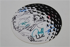 Four (4) Multi-Signed Pga Golf Ball Placemats with Phil Vijay, Bubba, Sergio & Others