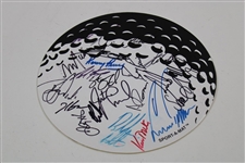 Four (4) Multi-Signed Pga Golf Ball Placemats with Phil Vijay, Bubba, Sergio & Others