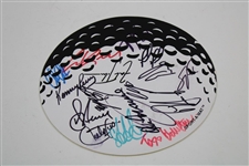 Four (4) Multi-Signed Pga Golf Ball Placemats with Phil Vijay, Bubba, Sergio & Others