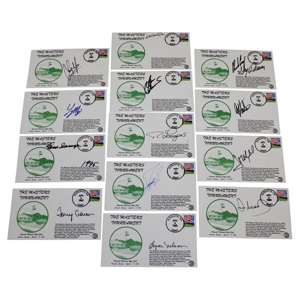 Thirteen (13) Masters Cachets Signed By 14 Masters Champions JSA ALOA