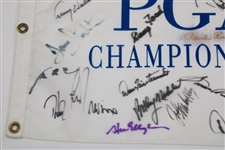 Multi-Signed PGA Championship Flag Signed by 33 Champs! JSA ALOA
