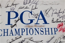 Multi-Signed PGA Championship Flag Signed by 33 Champs! JSA ALOA