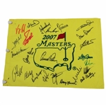 Masters CHAMPS Signed 2007 Masters Embroidered Flag - Signed by 24 JSA ALOA