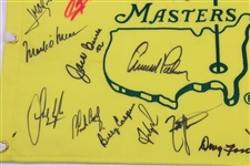 Masters CHAMPS Signed 2007 Masters Embroidered Flag - Signed by 24 JSA ALOA