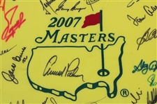Masters CHAMPS Signed 2007 Masters Embroidered Flag - Signed by 24 JSA ALOA